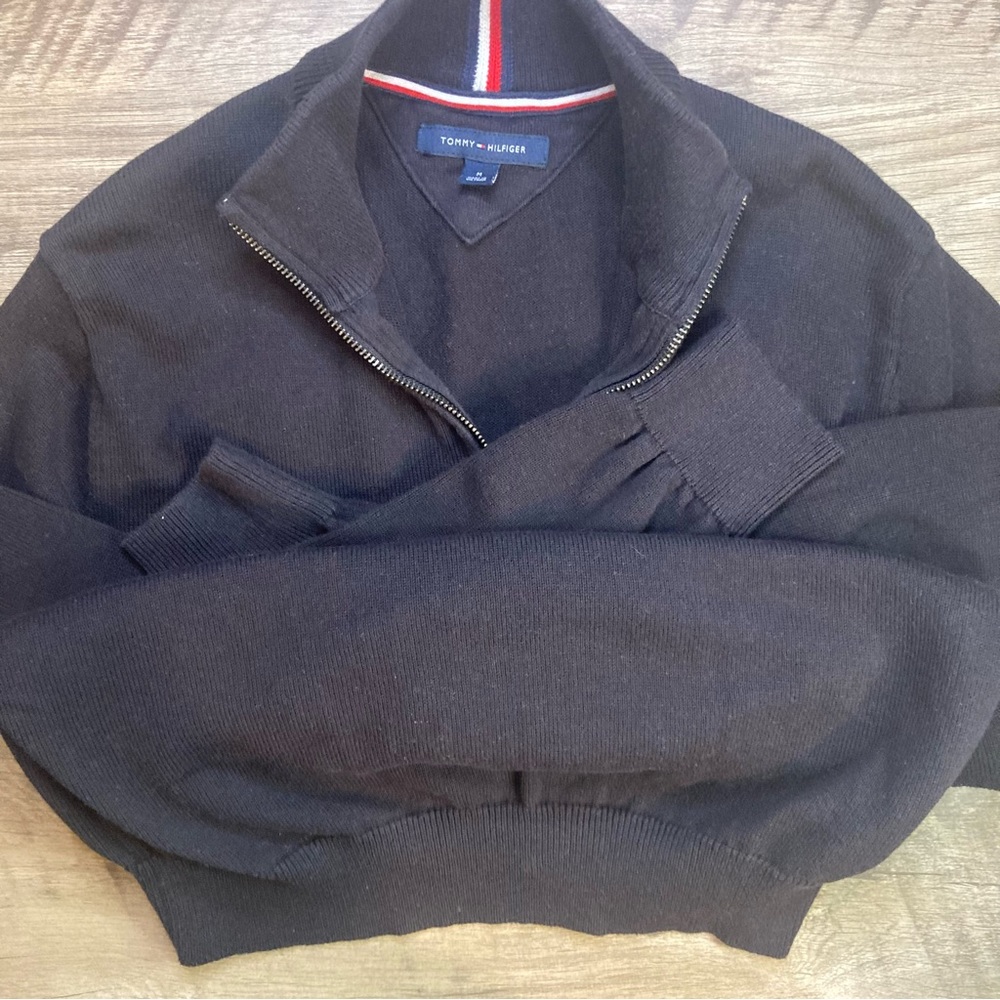 Tommy Hilfiger Navy Blue Medium Quarter Zip up Sweater